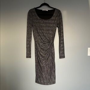 Only Shimmering Silver Long Sleeve Dress